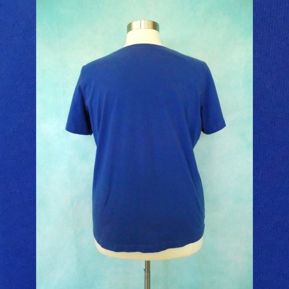 Woman Within Blue V Neck Tee Shirt Size 1X - Picture 5 of 8